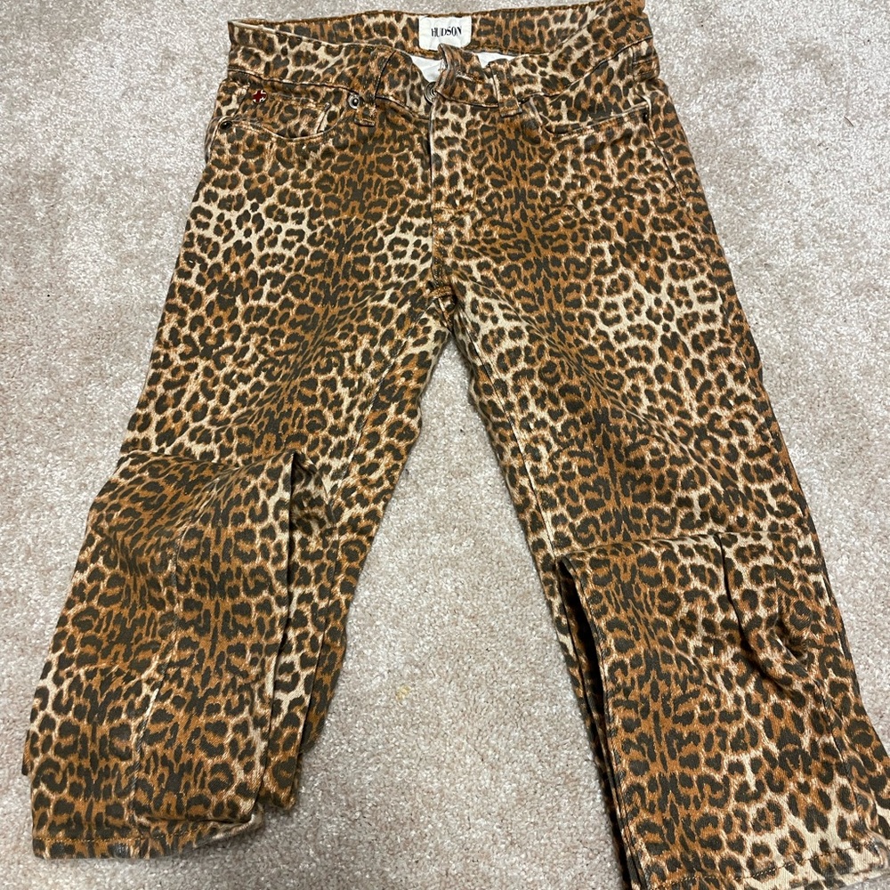 Hudson Jeans Leopard Print Skinny Jeans